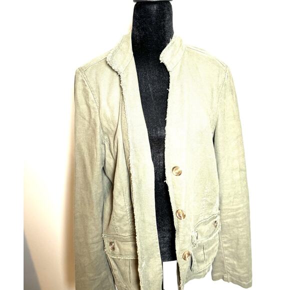 Old Navy Womens Sz Large Three Button Jacket Coast to Coast Military Green - Picture 5 of 8
